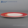 Red Painting 10 Inch Ceramic Tableware Plate